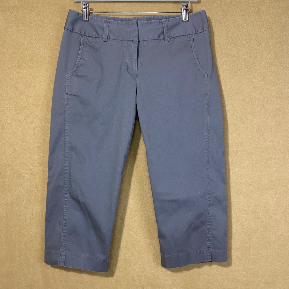 Daisy Fuentes Capri Pants Womens 6P Moonstone Gray Blue Cropped Stretch‎ EUC